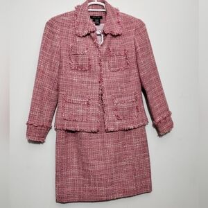 Etcetera 2PC Tweed Blazer Skirt Set Women's 6 Formal Business Career